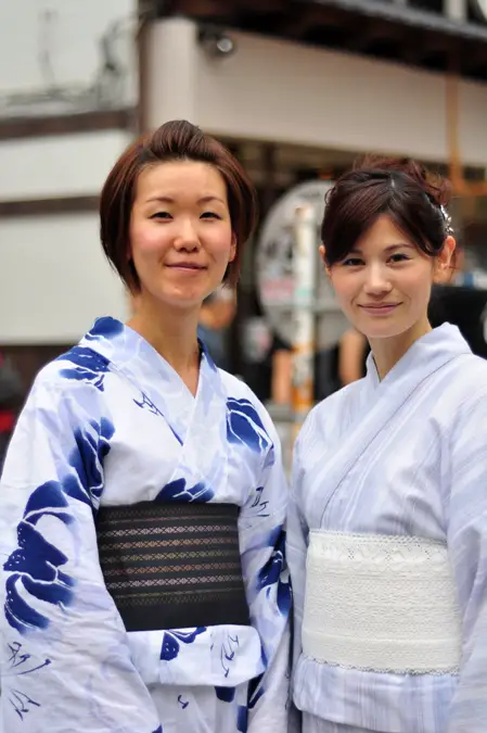 Kimonos are  as in as always; two friends in Tokyo